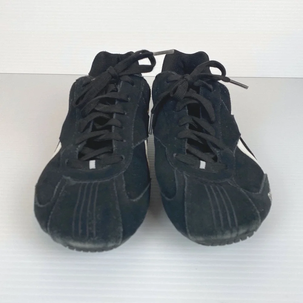 Reebok Women's Driving Metal‎ X Casual Black Suede White Lace Athletic Shoes 8.5